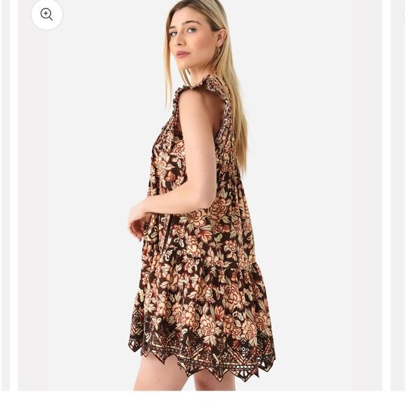 Sea New York Brown and Black Ruffled Tiered Mini Dress - Picture 3 of 13